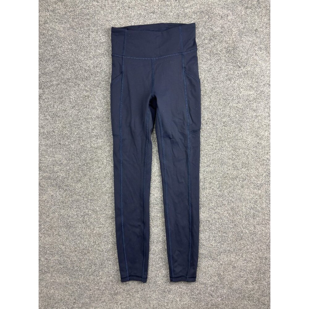Lululemon Leggings Womens 2 Blue High Rise Ankle Pockets Yoga Pants Athletic Gym